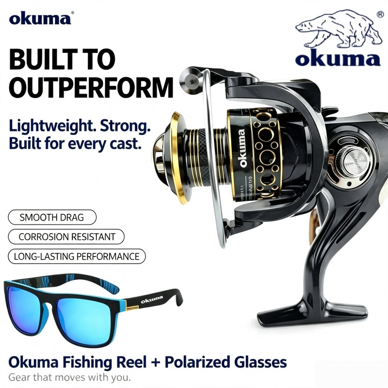 Surf Reel - OKUMA-รอกตกปลาแบบสปินนิ่ง, รอกตกปลาโลหะน้ำหนักเบาพิเศษ, อุปกรณ์ตกปลา, รอกตกปลา, แรงเบรกสูงสุด 18
